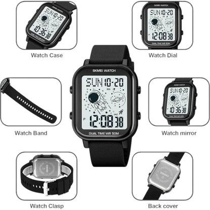 SKMEI 1971 ساعة رياضية رقمية نحاسي مع اسود