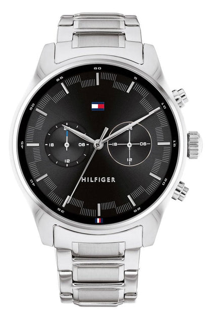 Tommy Hilfiger Daniel 1710419 Silver Steel Case Black Dial Men's Watch