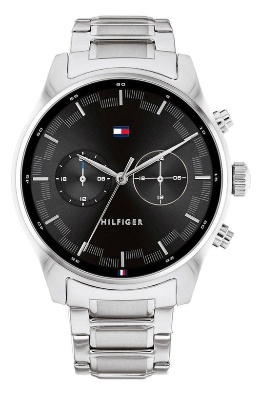 Tommy Hilfiger Daniel 1710419 Silver Steel Case Black Dial Men's Watch