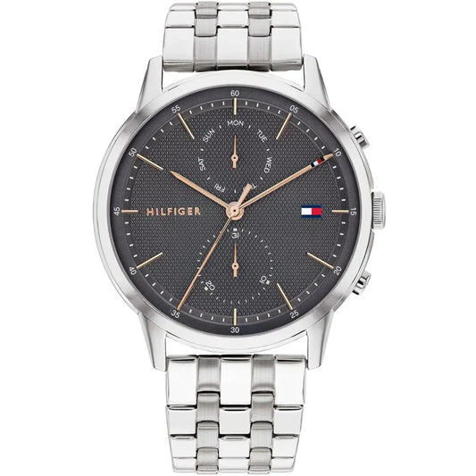 Tommy Hilfiger Easton 1710431 Silver Case Grey Dial Rose Gold Accents Men's Watch