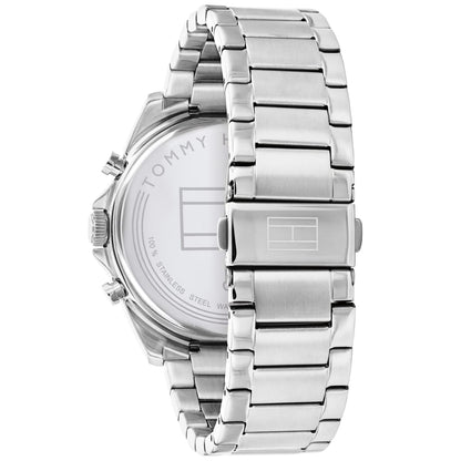 Tommy Hilfiger Baker 1710448 Silver Case Blue Dial Skeleton Detail Men's Watch