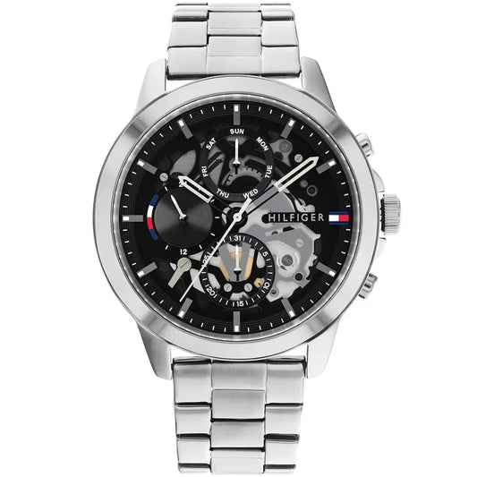 Tommy Hilfiger Henry 1710477 Men's Silver Steel Skeleton Dial Watch