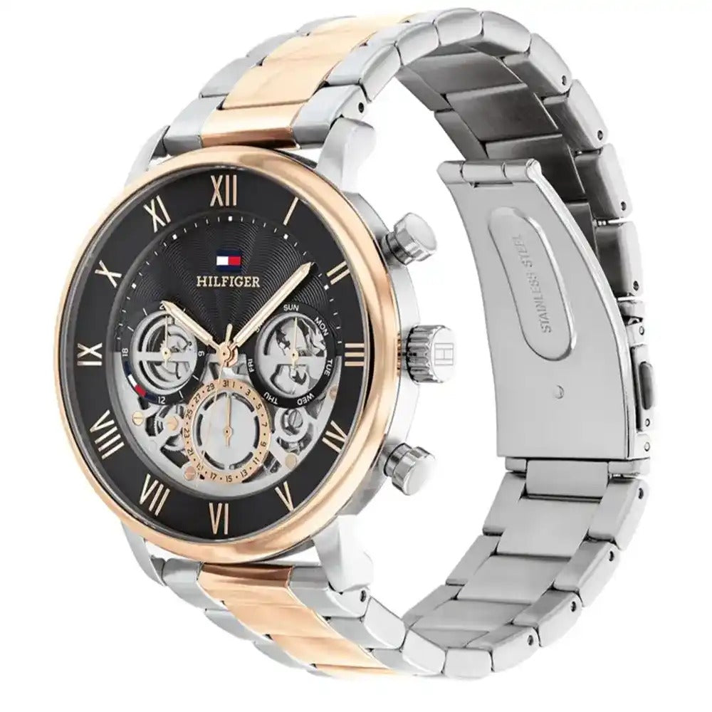 Tommy Hilfiger Legend 1710570 Two-Tone Rose Gold Skeleton Dial Men's Watch