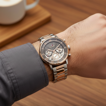 Tommy Hilfiger Legend 1710570 Two-Tone Rose Gold Skeleton Dial Men's Watch