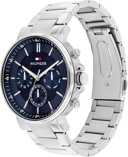 Tommy Hilfiger Tyson 1710588 Silver Case Navy Blue Dial Steel Men's Watch