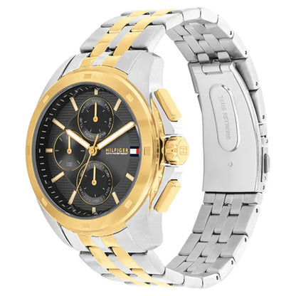 Tommy Hilfiger Walker 1710621 Multi-Function Black Dial Men's Two-Tone Watch