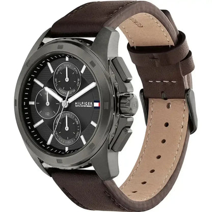 Tommy Hilfiger Walker 1710623 Multi-Function Grey Dial Men's Brown Leather Watch