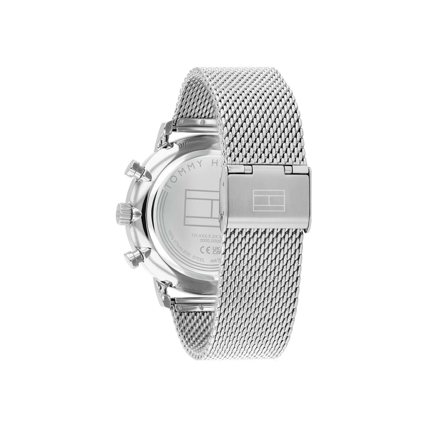 Tommy Hilfiger Owen 1710708 Silver Mesh Skeleton Dial Men's Watch