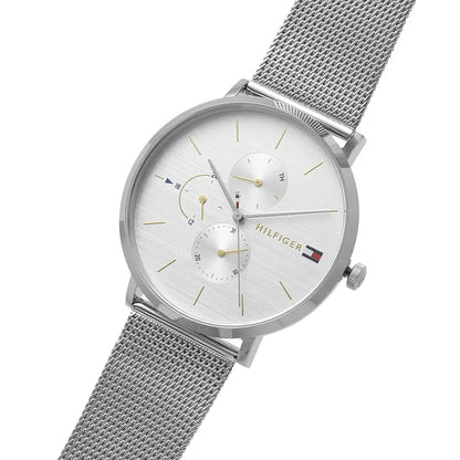 Tommy Hilfiger Jenna 1781942 Silver Mesh White Dial Women's Watch