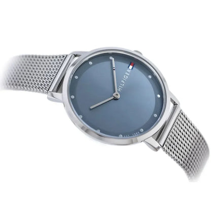 Tommy Hilfiger Pippa 1782149 Silver Case Navy Blue Dial Mesh Women's Watch