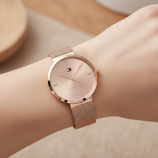 Tommy Hilfiger Liberty 1782218 Rose Gold Case Rose Gold Dial Mesh Women's Watch