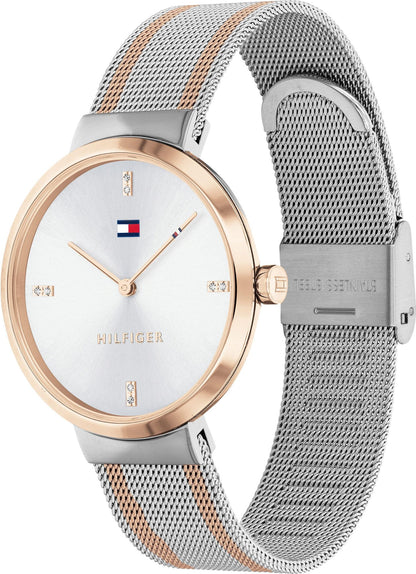 Tommy Hilfiger Liberty 1782221 Two-Tone Silver & Rose Gold Mesh Women's Watch