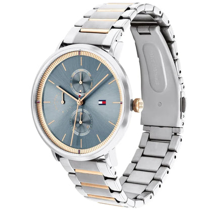 Tommy Hilfiger Jenna 1782298 Two-Tone Silver & Rose Gold Blue Dial Women's Watch