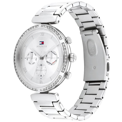 Tommy Hilfiger Luna 1782393 Silver Case Silver Dial Crystal Bezel Women's Watch