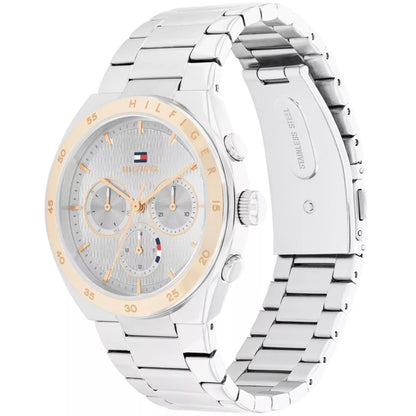 Tommy Hilfiger Tea 1782573 Two-Tone Silver & Rose Gold Wavy Dial Women's Watch