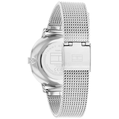 Tommy Hilfiger Pippa 1782667 Silver Mesh White Dial Gold Bezel Women's Watch