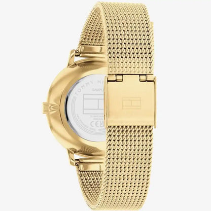 Tommy Hilfiger Pippa 1782668 Gold Case Green Dial Mesh Women's Watch