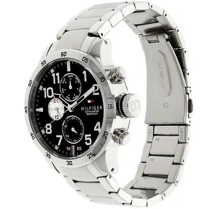 Tommy Hilfiger Trent 1791141 Silver Case Black Dial Steel Men's Watch