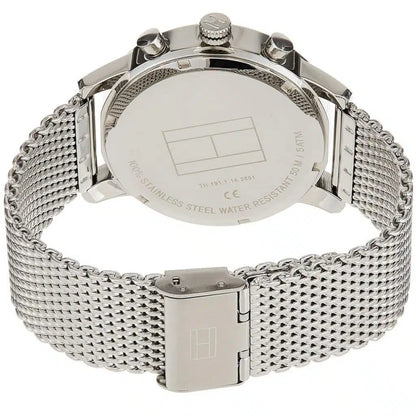 Tommy Hilfiger Keagan 1791292 Silver Mesh Black Dial Skeleton Men's Watch