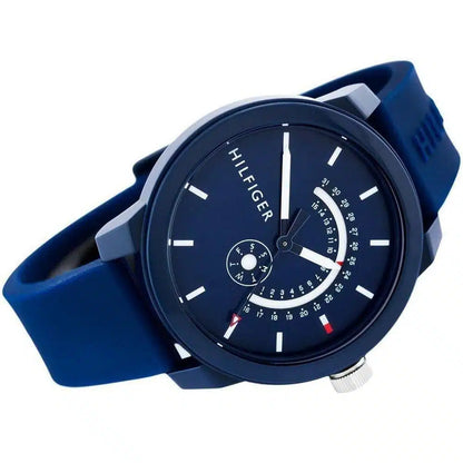Tommy Hilfiger Brooklyn 1791482 Multi-Function Blue Dial Men's Blue Rubber Watch