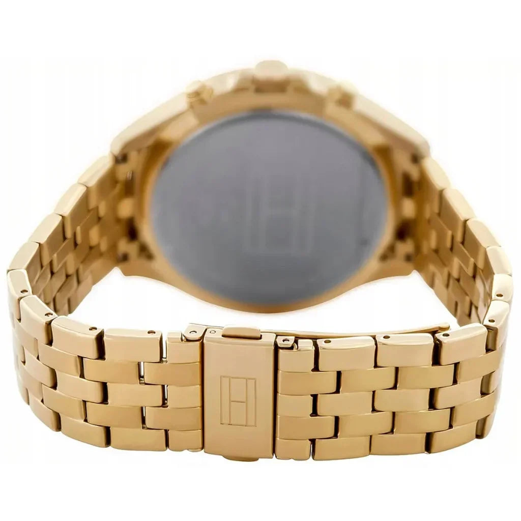 Tommy Hilfiger West 1791708 Gold Case Black Dial Gold Stainless Steel Men's Watch