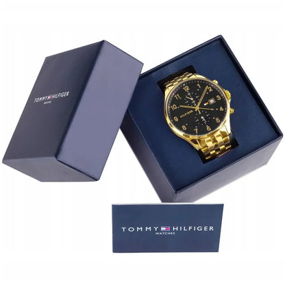 Tommy Hilfiger West 1791708 Gold Case Black Dial Gold Stainless Steel Men's Watch