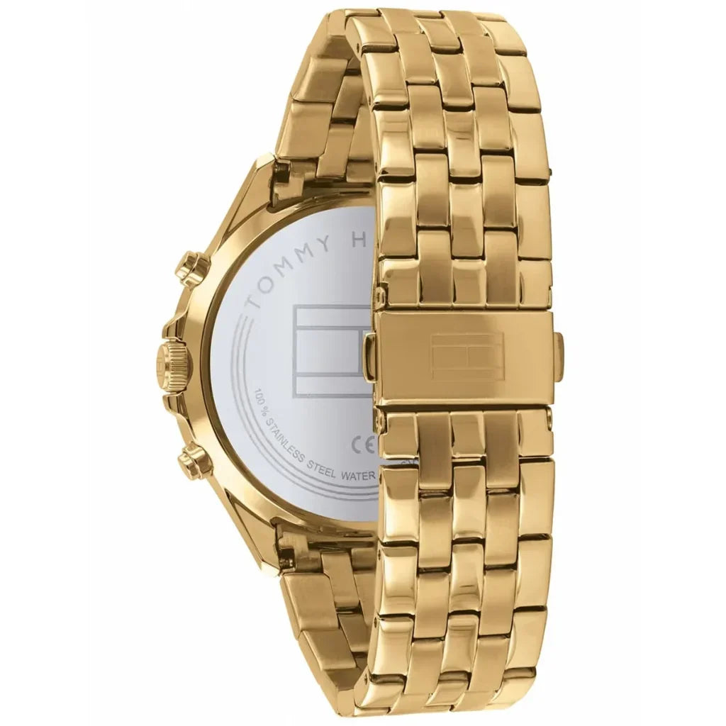 Tommy Hilfiger West 1791708 Gold Case Black Dial Gold Stainless Steel Men's Watch