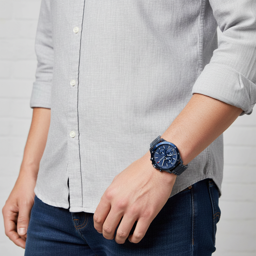 Tommy Hilfiger Bank 1791720 Multi-Function Blue Dial Men's Watch