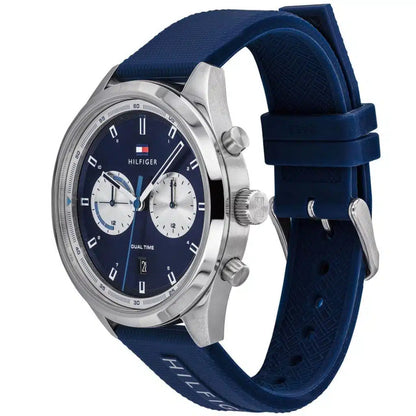 Tommy Hilfiger Bennett 1791781 Silver Case Blue Dial Blue Silicone Men's Watch