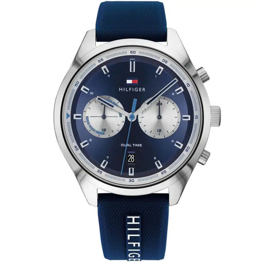 Tommy Hilfiger Bennett 1791781 Silver Case Blue Dial Blue Silicone Men's Watch