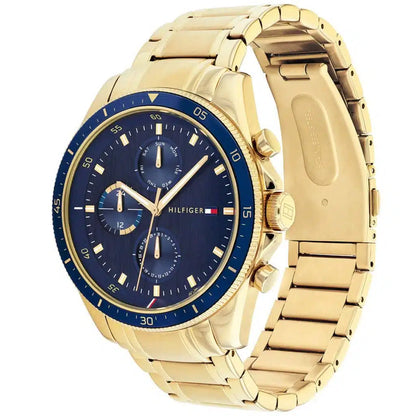 Tommy Hilfiger Parker 1791834 Gold Case Blue Dial Gold Steel Men's Watch