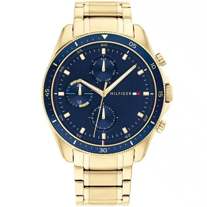 Tommy Hilfiger Parker 1791834 Gold Case Blue Dial Gold Steel Men's Watch
