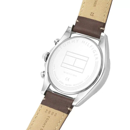 Tommy Hilfiger Aiden 1791837 Multi-Function Blue Dial Men's Brown Leather Watch
