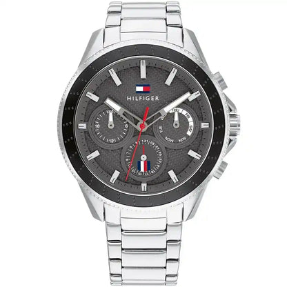 Tommy Hilfiger Aiden 1791857 Silver Case Grey Textured Dial Men's Watch