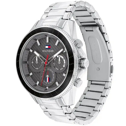 Tommy Hilfiger Aiden 1791857 Silver Case Grey Textured Dial Men's Watch