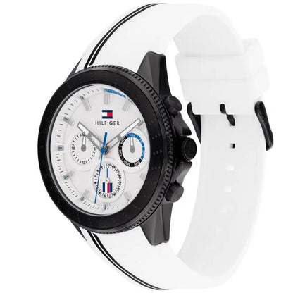 Tommy Hilfiger Aiden 1791862 Black Case White Dial White Silicone Men's Watch