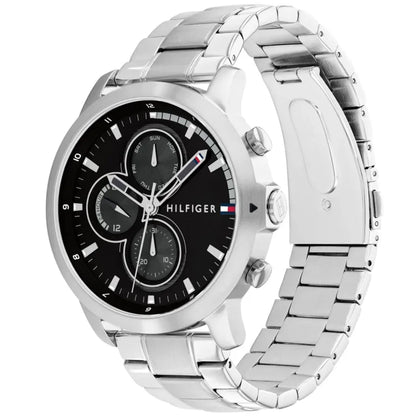 Tommy Hilfiger Jameson 1792048 Silver Case Black Dial Men's Watch