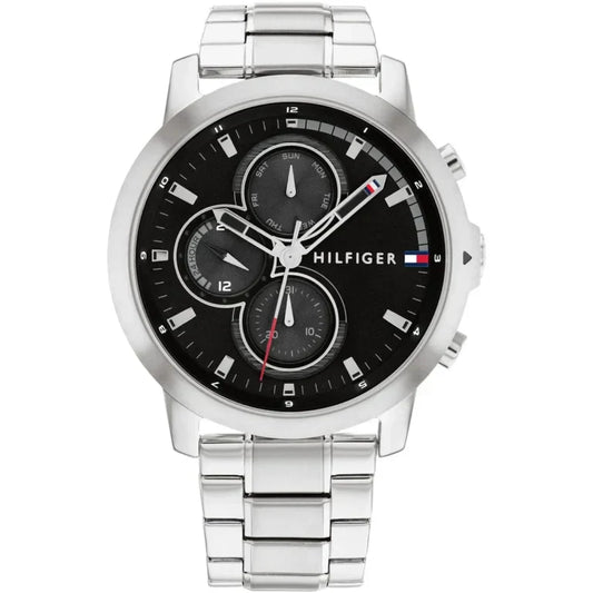 Tommy Hilfiger Jameson 1792048 Silver Case Black Dial Men's Watch