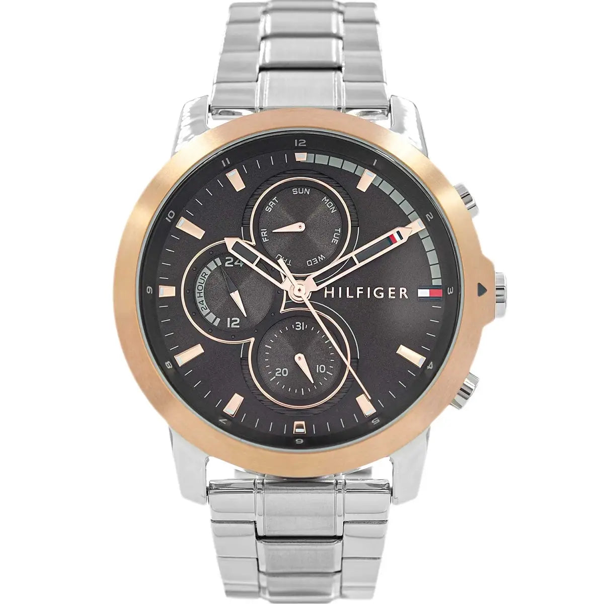 Tommy Hilfiger Jameson 1792050 Silver & Rose Gold Grey Dial Men's Watch