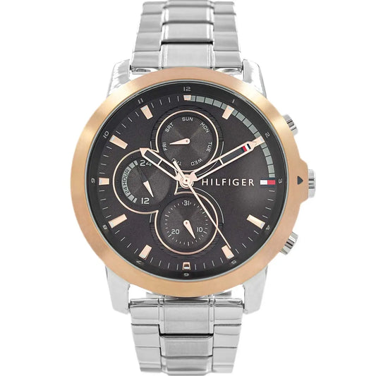 Tommy Hilfiger Jameson 1792050 Silver & Rose Gold Grey Dial Men's Watch