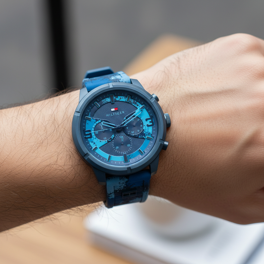 Tommy Hilfiger Wild 1792073 Blue Camo Silicone Men's Watch (50mm)