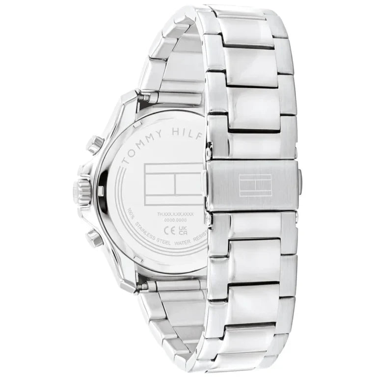 Tommy Hilfiger Jordan 1792094 Silver Case Blue Dial Dual Time Men's Watch