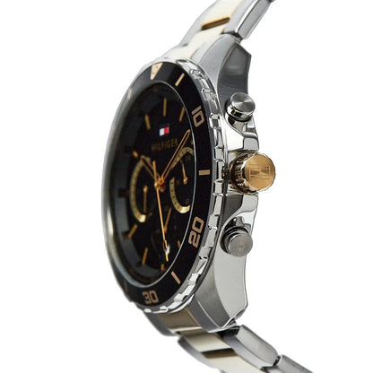 Tommy Hilfiger Jordan 1792095 Two-Tone Silver & Gold Black Dial Men's Watch