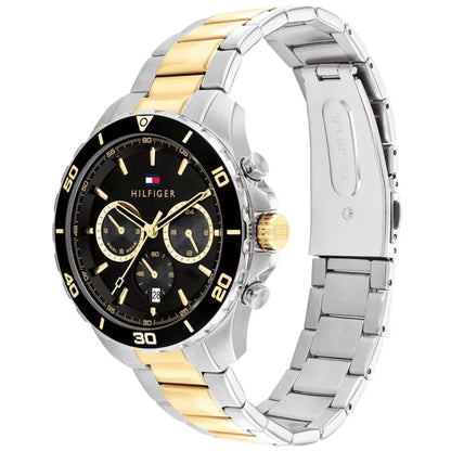 Tommy Hilfiger Jordan 1792095 Two-Tone Silver & Gold Black Dial Men's Watch