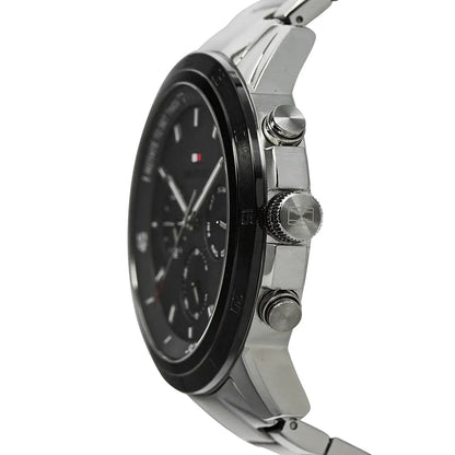 Tommy Hilfiger Troy 1792106 Silver Steel Case Black Dial Men's Watch
