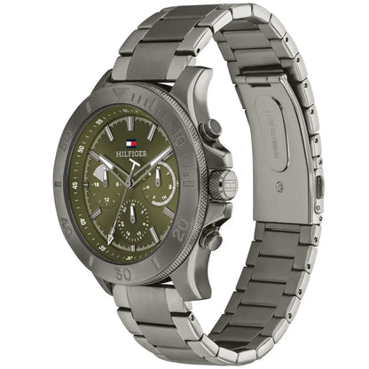 Tommy Hilfiger Bryan 1792115 Men's Gunmetal Case Green Dial Watch