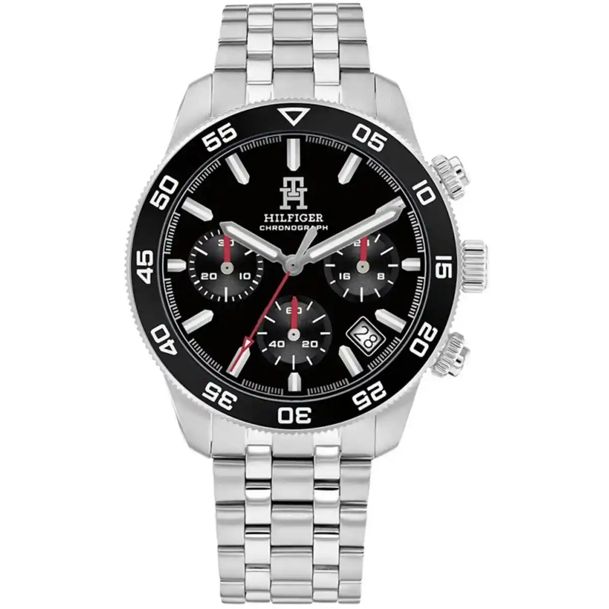 Tommy Hilfiger TH85 1792156 Men's Silver Case Black Dial Steel Watch