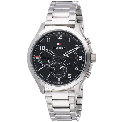 Original Tommy Hilfiger Asher Men's Watch - Silver Steel & Black Dial (1791852)