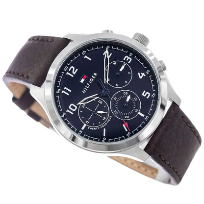 Original Tommy Hilfiger Men's Watch - Blue Dial & Brown Leather (1791855)