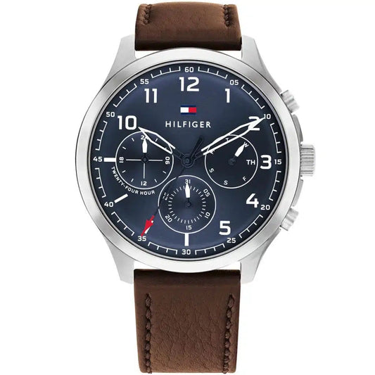 Original Tommy Hilfiger Men's Watch - Blue Dial & Brown Leather (1791855)